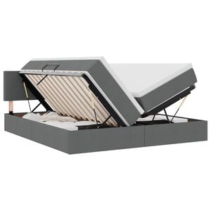 vidaXL Cama de almacenamiento LED con colch&oacute;n Gris oscuro 180 x 200 cm