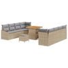 vidaXL Conjunto de sof&aacute;s de jard&iacute;n 11 uds. Beige rat&aacute;n sint&eacute;tico