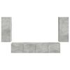 vidaXL Conjunto de mueble para TV de pared 4 pcs Gris Concreto