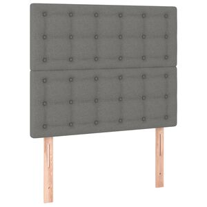 vidaXL Cabecero de cama de tela gris oscuro 80x5x118/128 cm
