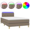 vidaXL Cama box spring con colch&oacute;n y LED tela gris taupe 120x200 cm