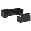 vidaXL Set de sof&aacute;s de jard&iacute;n 8 piezas y cojines rat&aacute;n sint&eacute;tico negro