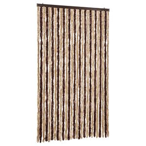 vidaXL Cortina mosquitera chenilla beige y marr&oacute;n 118x220 cm