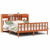 vidaXL Cama con estantería sin colchón madera maciza marrón 200x200 cm