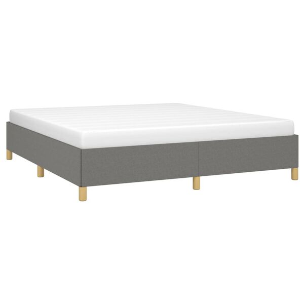 vidaXL Cama sin colch&oacute;n de tela gris oscuro 180x200 cm