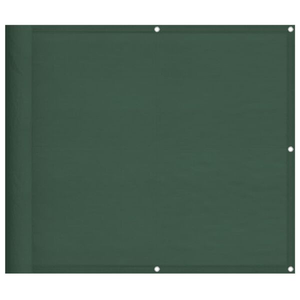 vidaXL Pantalla de balc&oacute;n 100% poli&eacute;ster Oxford verde oscuro 90x1000cm