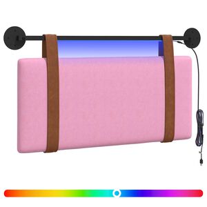 vidaXL Cabecero colgante Con luz LED Rosa PU antiguo