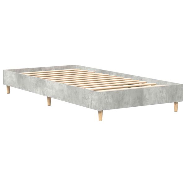 vidaXL Estructura de cama sin colch&oacute;n madera gris hormig&oacute;n 75x190 cm