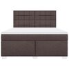 vidaXL Cama box spring con colch&oacute;n tela marr&oacute;n oscuro 180x200 cm