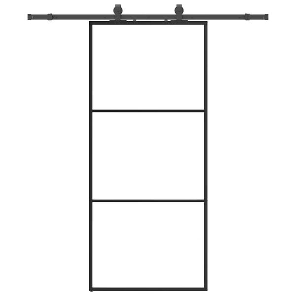 vidaXL Puerta corredera con set herrajes negro 90x205 cm vidrio ESG