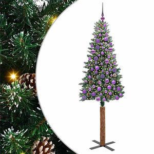 vidaXL &Aacute;rbol de Navidad Delgado con 300 LED con soporte Verde 180 cm
