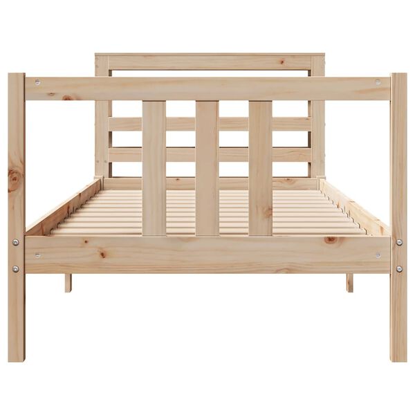 vidaXL Estructura de cama con cabecero madera maciza pino 75x190 cm