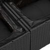 vidaXL Conjunto de sofá de jardín con cojín con almohada 11 pcs Negro