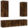 vidaXL Set de muebles de TV 5 pzas madera contrachapada roble ahumado