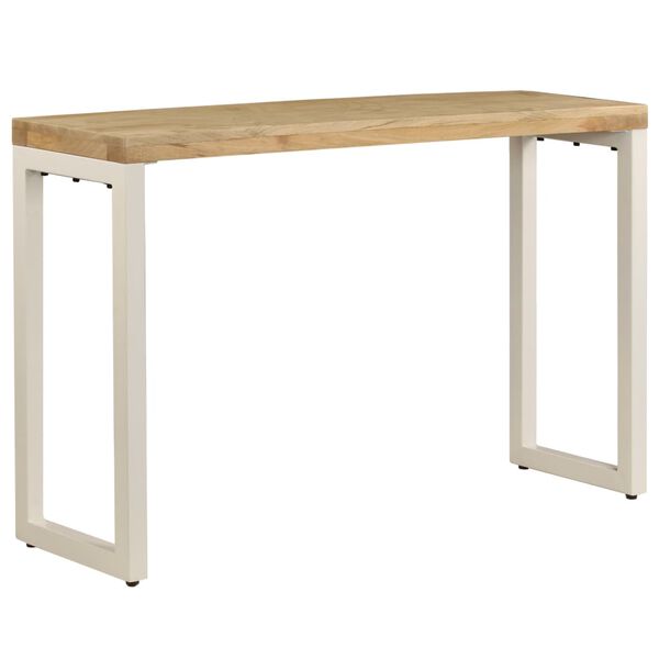 vidaXL Mesa consola madera maciza de mango y acero 120x35x76 cm