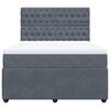 vidaXL Cama box spring con colch&oacute;n terciopelo gris oscuro 140x190 cm