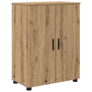 vidaXL Gabinete de Ba&ntilde;o con puerta Roble artesanal 60 x 35 x 80 cm