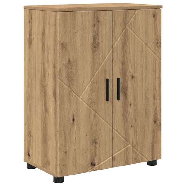 vidaXL Gabinete de Ba&ntilde;o con puerta Roble artesanal 60 x 35 x 80 cm
