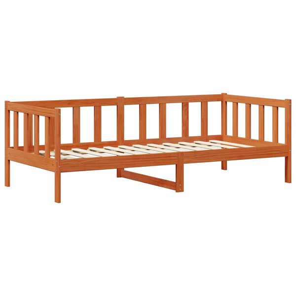 vidaXL Cama d&iacute;a Madera Encerada Marr&oacute;n y Blanca 90 x 200 cm