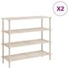 vidaXL Zapatero de 4 alturas 2 unidades madera maciza de abeto