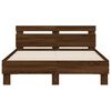 vidaXL Cama con cabecero madera de ingenier&iacute;a marr&oacute;n roble 135x190 cm