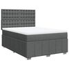 vidaXL Cama box spring con colch&oacute;n tela gris oscuro 140x200 cm