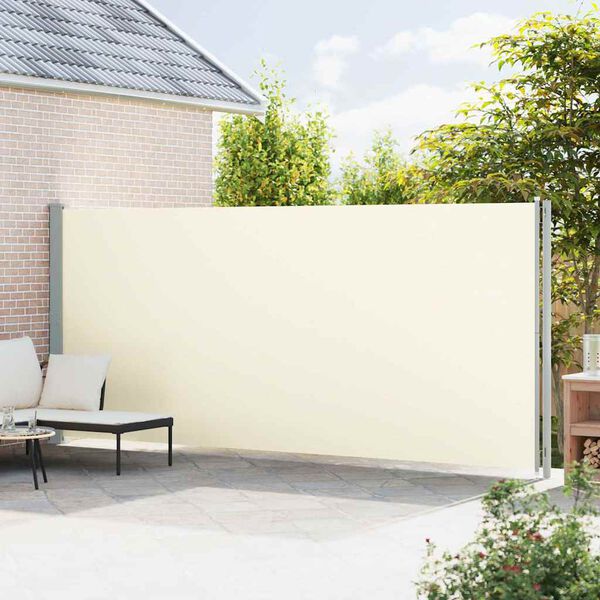 vidaXL Toldo lateral retr&aacute;ctil para patio crema 200x600 cm