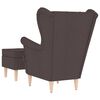 vidaXL Sill&oacute;n con reposapi&eacute;s de tela marr&oacute;n oscuro