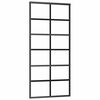 vidaXL Puerta corredera ESG vidrio y aluminio negra 90x205 cm