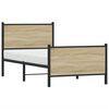 vidaXL Estructura de cama sin colchón metal roble Sonoma 75x190 cm