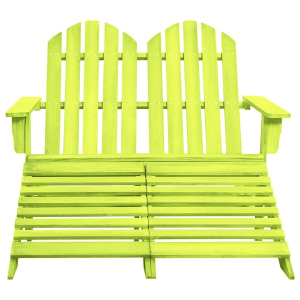 vidaXL Silla Adirondack de jardín 2 plazas madera maciza abeto verde