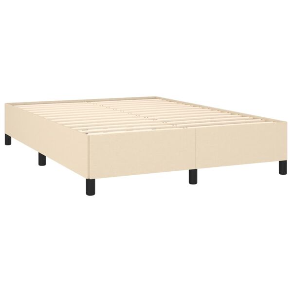 vidaXL Cama sin colch&oacute;n tela color crema 140x190 cm