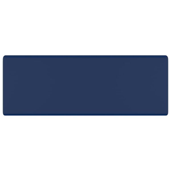 vidaXL Lavabo cuadrado rebosadero cerámica azul oscuro mate 41x41cm