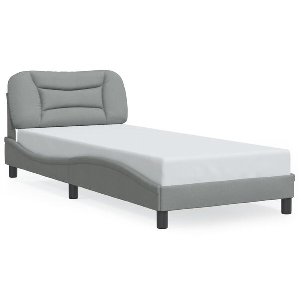 vidaXL Estructura de cama con LED sin colch&oacute;n Hvar tela gris claro 80x200cm