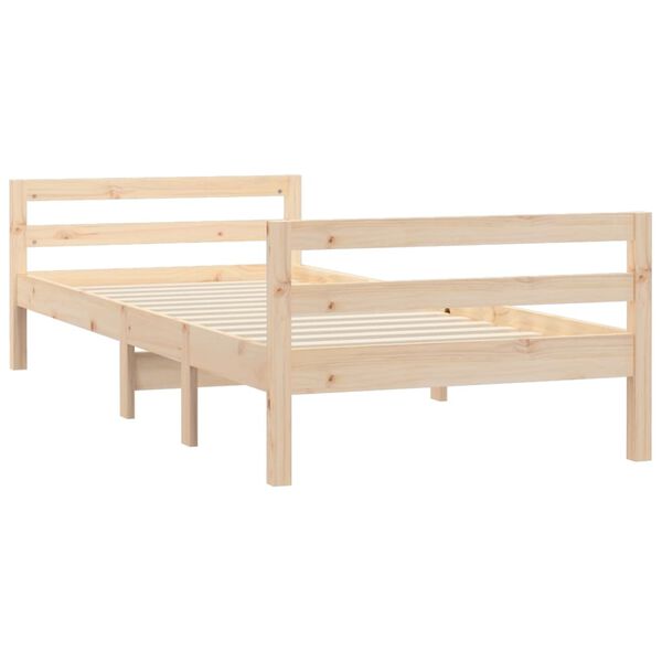 vidaXL Estructura de cama sin colch&oacute;n madera maciza pino 75x190 cm
