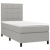 vidaXL Cama box spring colch&oacute;n y luces LED tela gris claro 90x200 cm