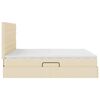 vidaXL Cama con almacenamiento y colch&oacute;n Crema 180 x 200 cm Poli&eacute;ster