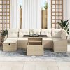 vidaXL Conjunto de sof&aacute; de jard&iacute;n 8 pcs Beige rat&aacute;n sint&eacute;tico