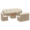 vidaXL Set de sof&aacute;s de jard&iacute;n 9 pzas con cojines rat&aacute;n sint&eacute;tico beige
