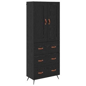 vidaXL Alacena Roble Negro 69,5 x 34 x 180 cm Madera de ingenier&iacute;a