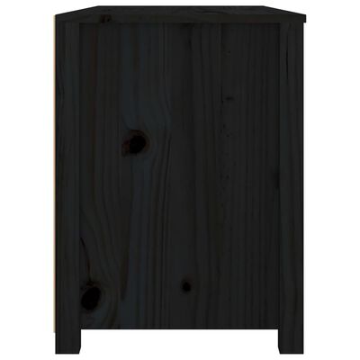 vidaXL Armario auxiliar madera maciza de pino negro 100x40x54 cm