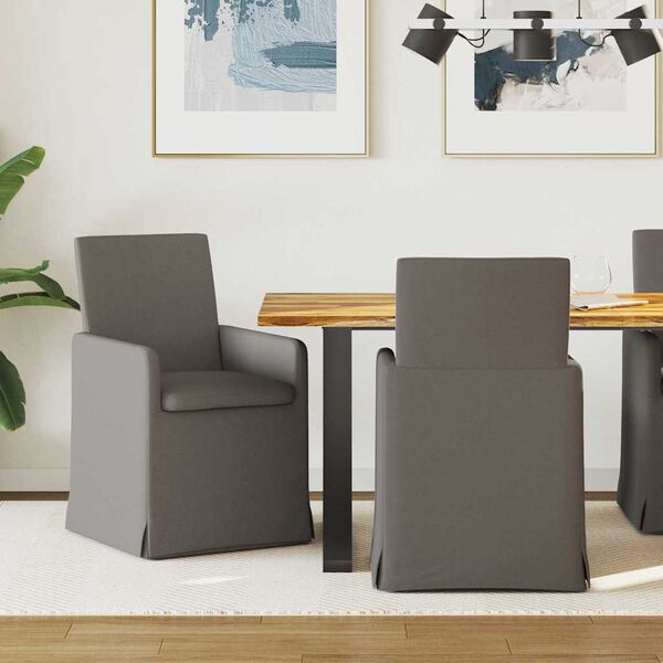 vidaXL Sillas de comedor 2 pcs Gris claro 57 x 67 x 95 cm Lino