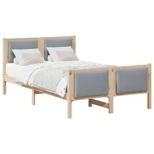 vidaXL Estructura de cama con cabecera Gris Claro 120 x 200 cm tela