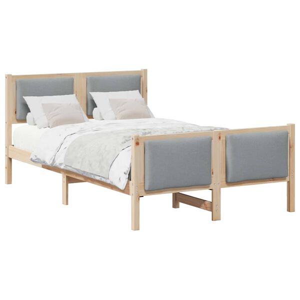 vidaXL Estructura de cama con cabecera Gris Claro 120 x 200 cm tela