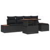 vidaXL Conjunto de sof&aacute; de jard&iacute;n 6 uds. Negro Polirat&aacute;n