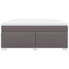 vidaXL Cama box spring con colch&oacute;n cuero sint&eacute;tico gris 180x200 cm