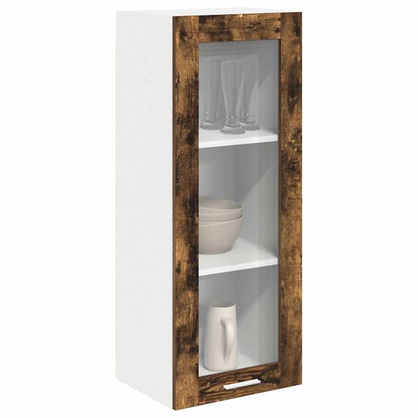 vidaXL Mueble colgante con puerta Roble ahumado 40 x 31 x 100 cm