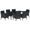vidaXL Conjunto de Comedor de Jard&iacute;n 7 pcs Negro rat&aacute;n sint&eacute;tico