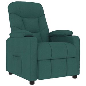 vidaXL Sill&oacute;n de masaje de tela verde oscuro