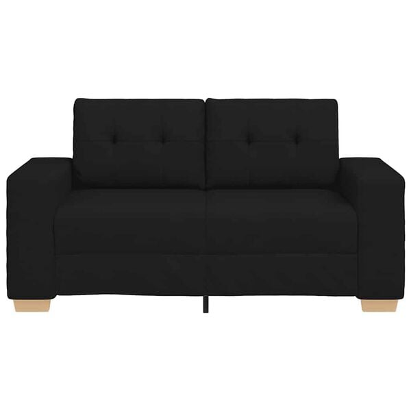 vidaXL Sof&aacute; Loveseat de tela negra de 160x77x82 cm